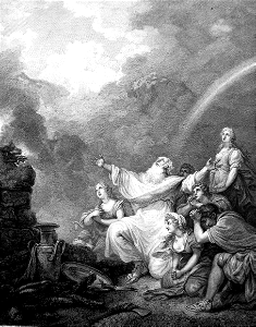 25 Genesis 08 v18, 20 The Rainbow appears to Noah