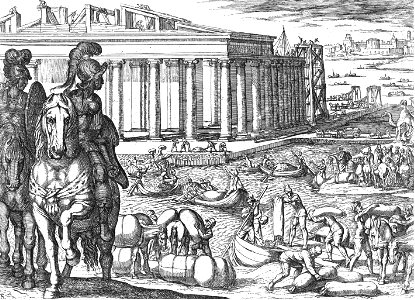 196 The Temple of Diana at Ephesus (Tempesta 1610). Free illustration for personal and commercial use.
