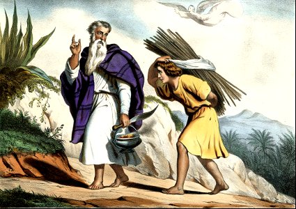 09 Isaac carries the Wood to the Sacrifice asking Abraham where is the Lamb