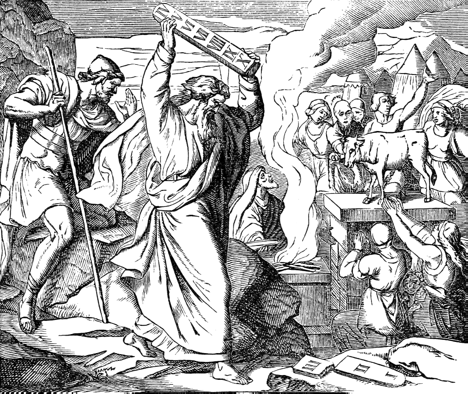 16 Moses breaking the Tablets of the Commandments