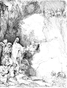 049 The Raising of Lazarus - Small Plate (Rembrandt 1642)b. Free illustration for personal and commercial use.