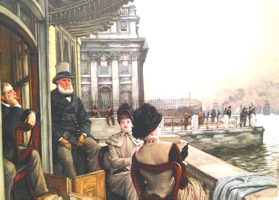 The terrace of the Trafalgar Tavern, Greenwich, London - James Tissot