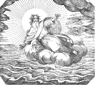 006 God Separating Land and Water (Tempesta c1600). Free illustration for personal and commercial use.