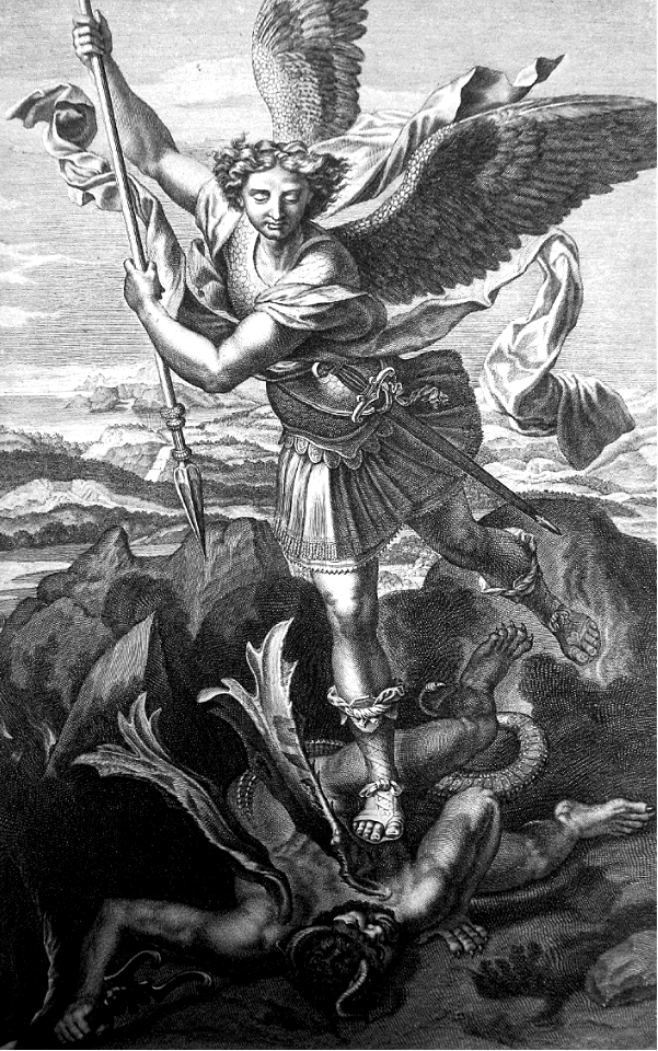 62 Revelation 12 v07 Michael defeats Satan (Raffaelle Sanzio)