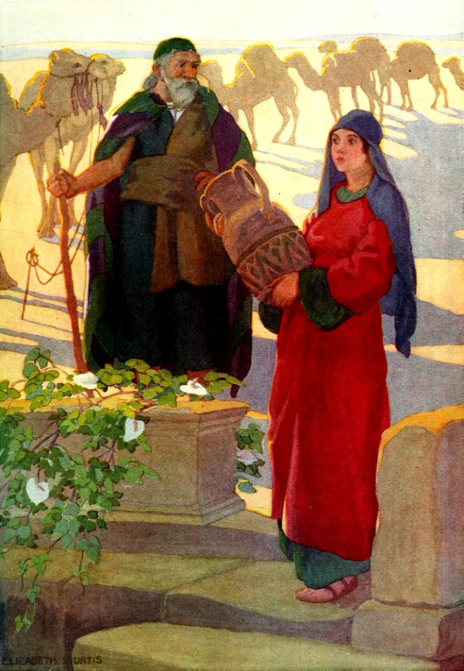 04 Rebekah offers Water to Abrahams Servant (color)