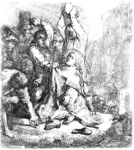 192 The Stoning of Stephen (Rembrandt 1635). Free illustration for personal and commercial use.