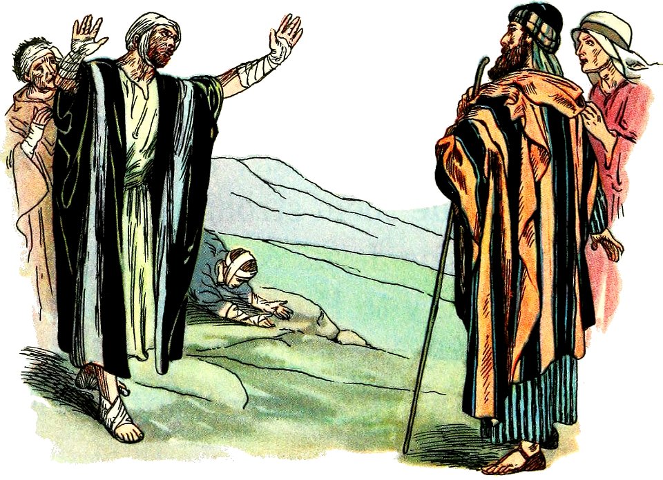 18 The Ten Lepers come for healing (color)