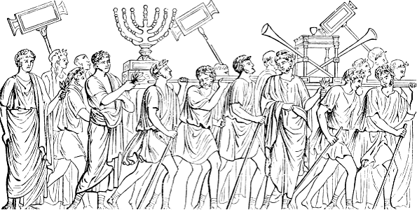 15 Romans (under Titus) carrying away Table of Shewbread and Candlestick