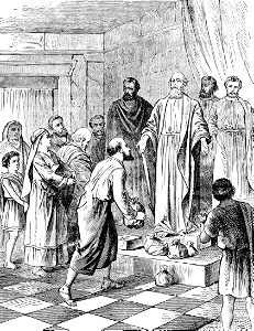 14 Laying the Money at the Apostles Feet