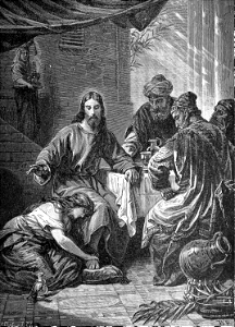 13 Mary anointing Christs feet at Simons Feast - Then Mary anointed the feet of Jesus