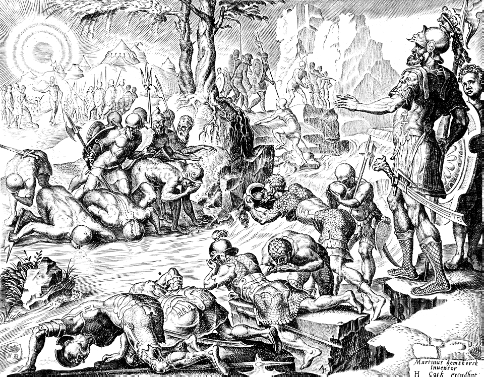 092 Gideon Watching the Way the Soldiers Drink (Heemskerck 1561)
