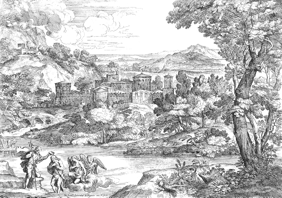 055 Landscape with the Baptism of Christ (Grimaldi 1689)