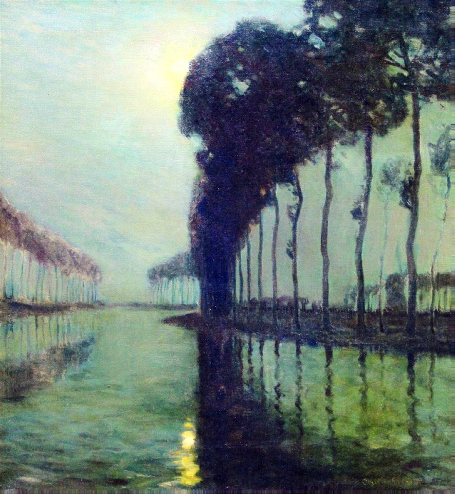 Moonlight at the canal in Bruges - Charles Warren Eaton