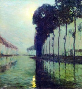 Moonlight at the canal in Bruges - Charles Warren Eaton