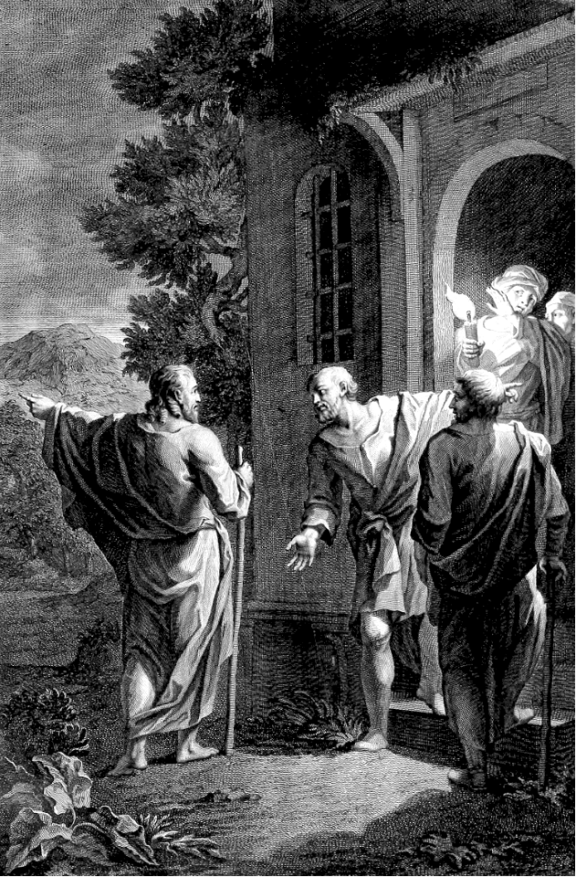 63 Luke 24 v28-29 Christ speaks with Two Disciples on the way to Emmaus