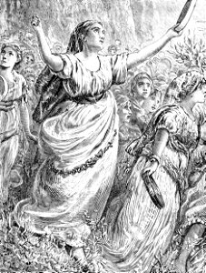 030 Exodus 15 v21 Miriam leads the Women in Song