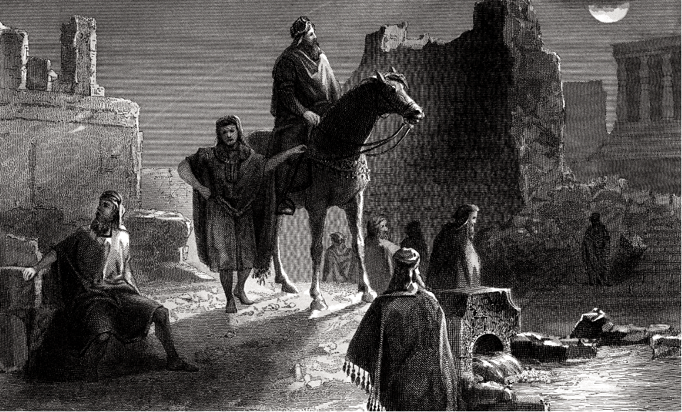 04 Nehemiah 02 v13 - Nehemiah inspects the walls by the Dragon Well