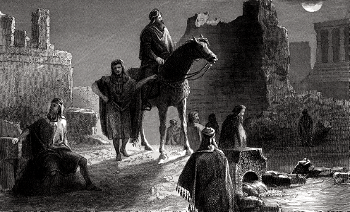 04 Nehemiah 02 v13 - Nehemiah inspects the walls by the Dragon Well