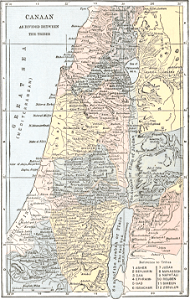 03 Map - Canaan as divided between the Tribes