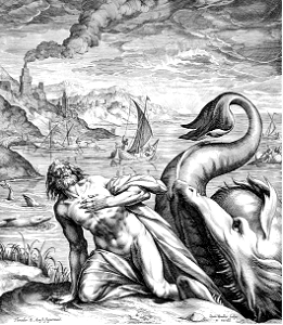118 Jonah Spat Up by the Whale (Sadeler I 1582)