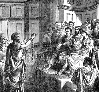 19 Paul speaking before King Agrippa