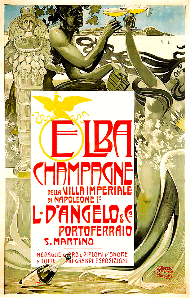 MATALONI, Giovanni. Elba Champagne della Villa Imperiale di Napoleone 1r, L. d'Angelo & Co., Portoferraio.