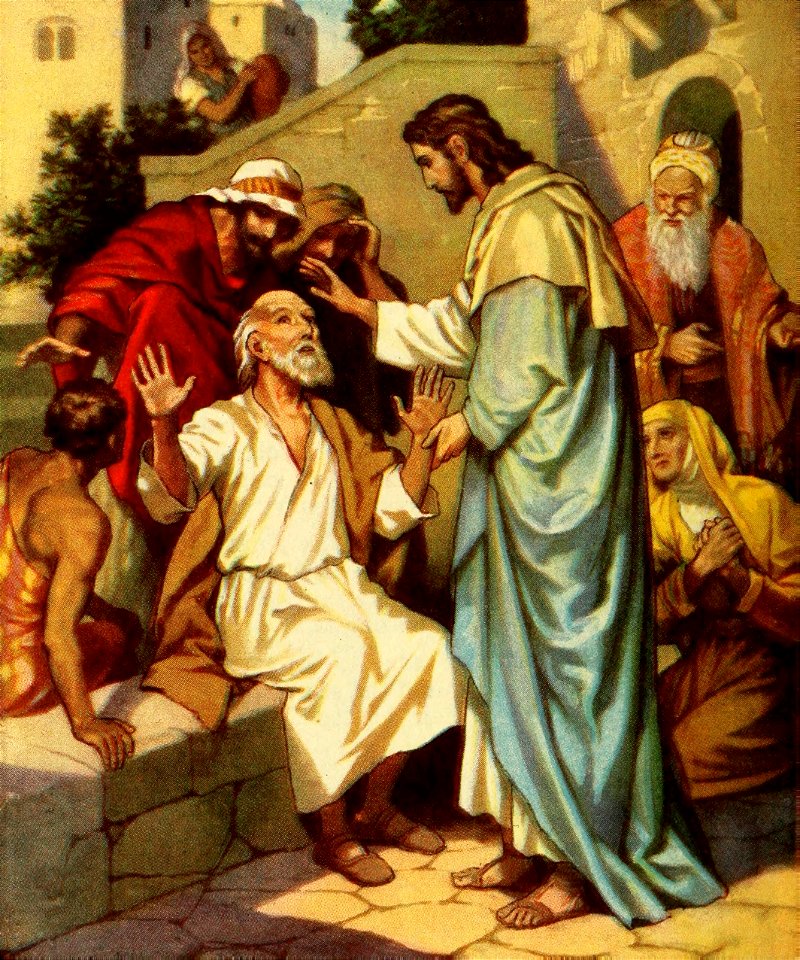 19 Luke 18 v35-43 Jesus heals the Blind Man at Jericho - Free Stock ...