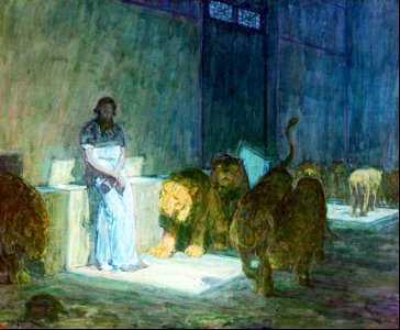 115 Daniel in the Lions' Den (Tanner 1918)