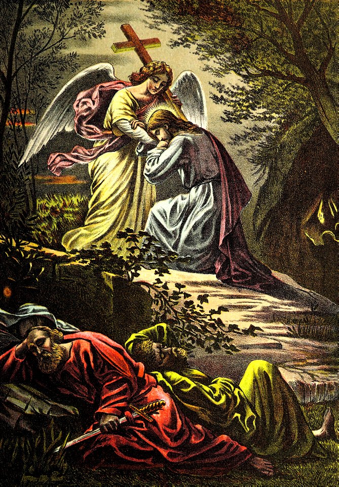 47 Luke 22 - Strengthened by an Angel in Gethsemane (color)