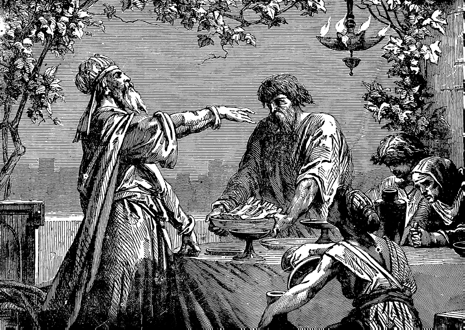 14 Ancient Israelites blessing their evening meal