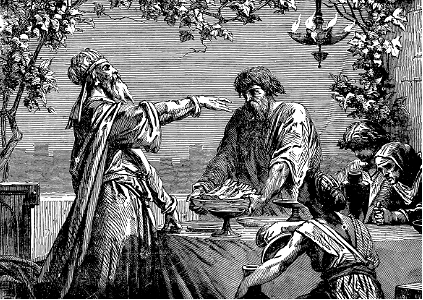 14 Ancient Israelites blessing their evening meal