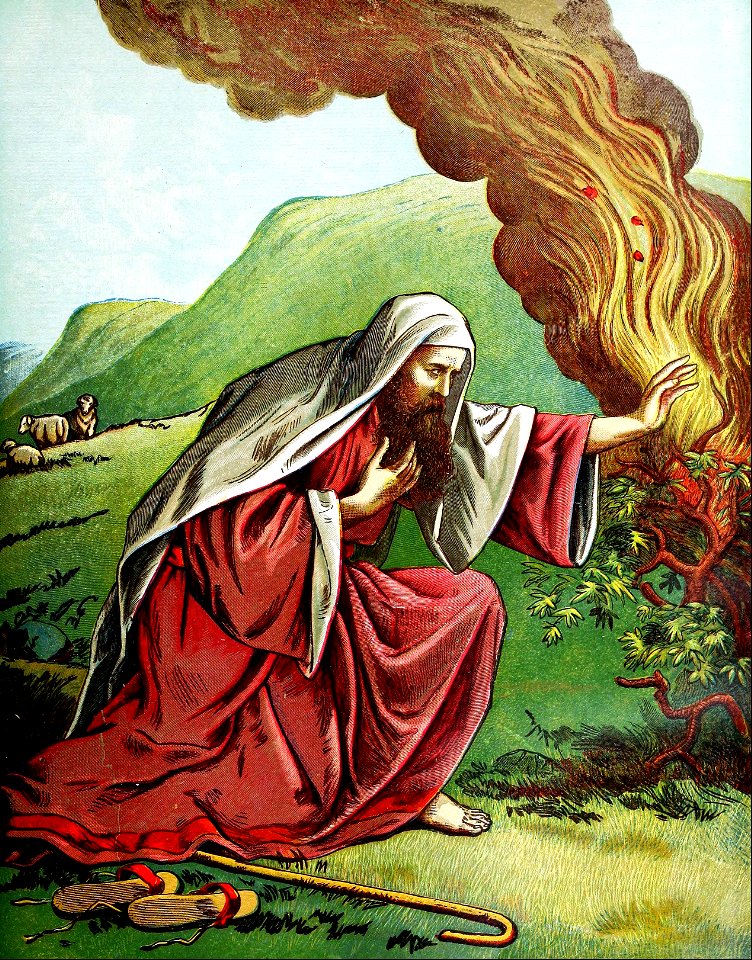 02 Exodus 03 - God Appeared to Moses in a Burning Bush (color)