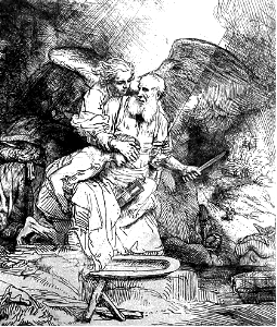 46 Genesis 22 v10-13 Abraham sacrificing Isaac (Rembrandt)