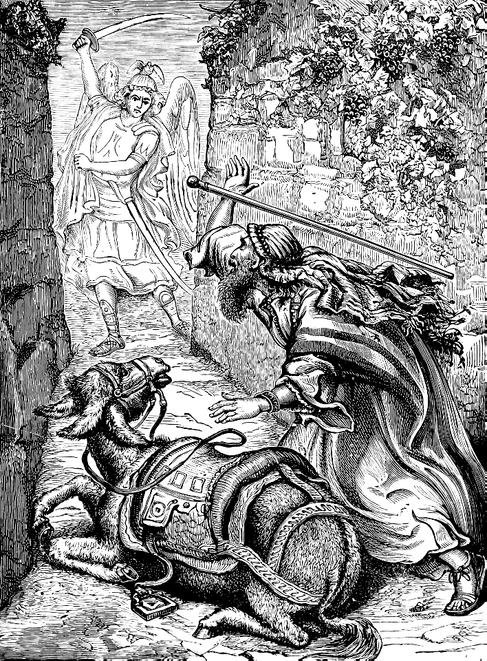 14 Numbers 22 - Balaams Donkey refuses to move because of the Angel