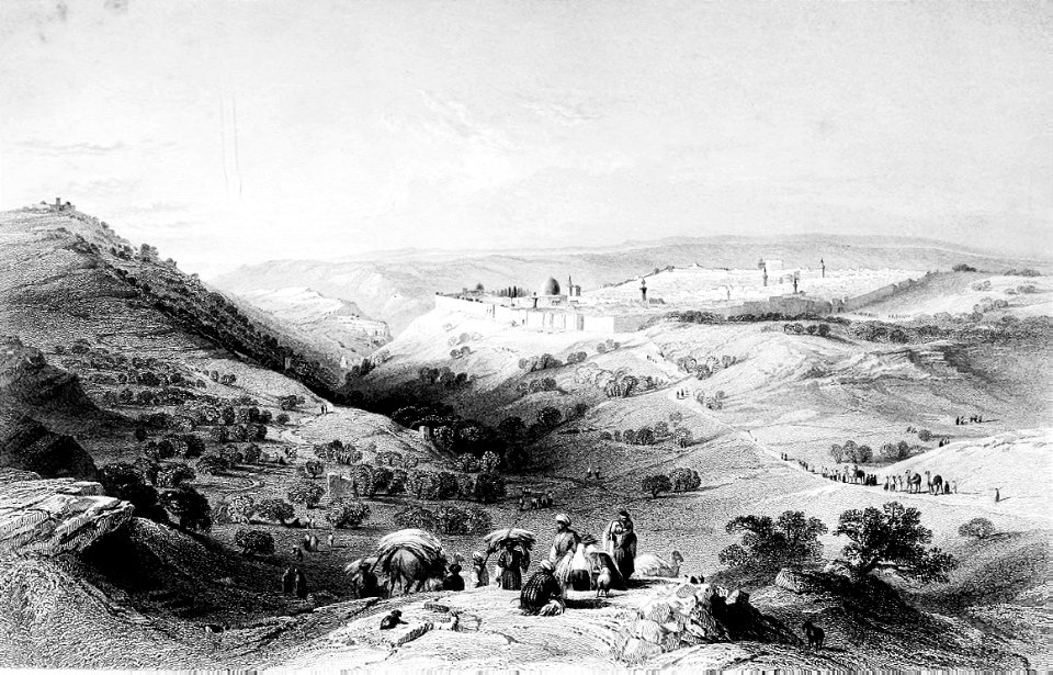 The Mount of Olives and Jerusalem - from the North East