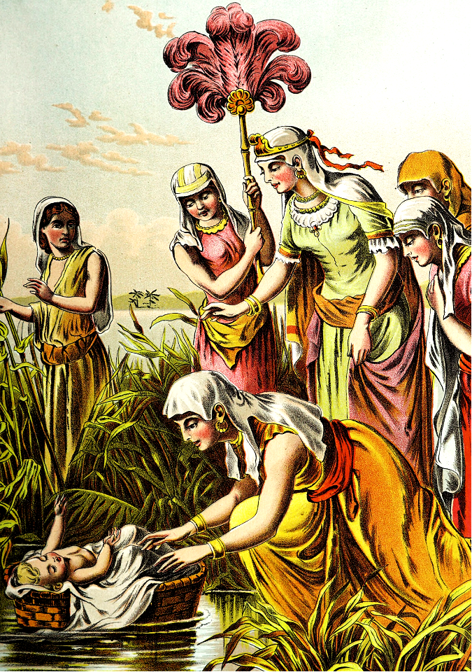 023 Exodus 02 v9-10 Moses found in the Basket (color)