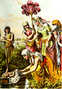023 Exodus 02 v9-10 Moses found in the Basket (color)