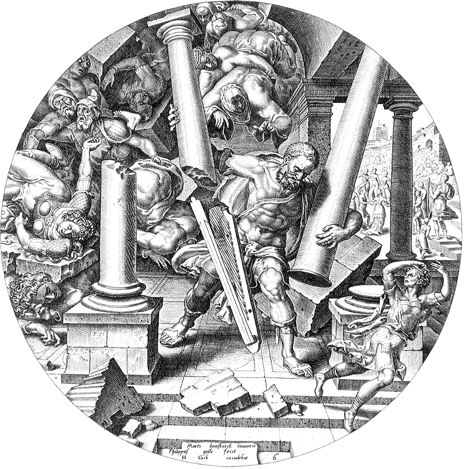 089 Samson Destroying the Temple (Galle 1560)