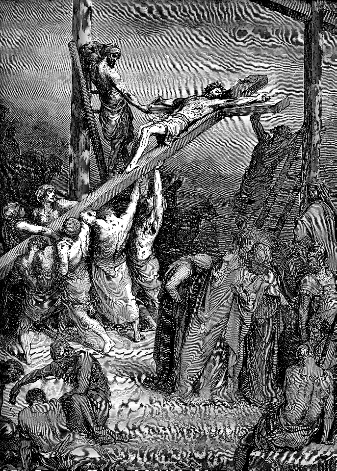 28 John 19 v18 - Lifting the Cross into place