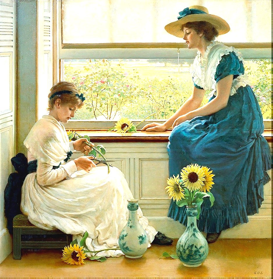 Sun and Moon flowers - George Dunlop Leslie