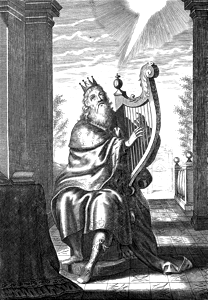 King David playing the Harp
