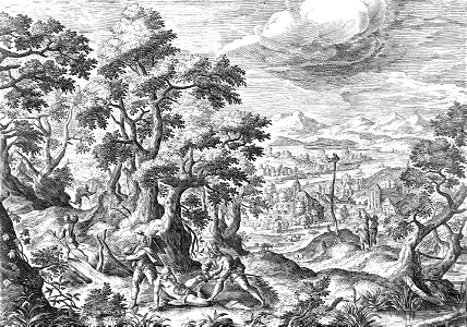 079 Good Samaritan - The Brigands Robbing the Traveler (van de Passe 1600)