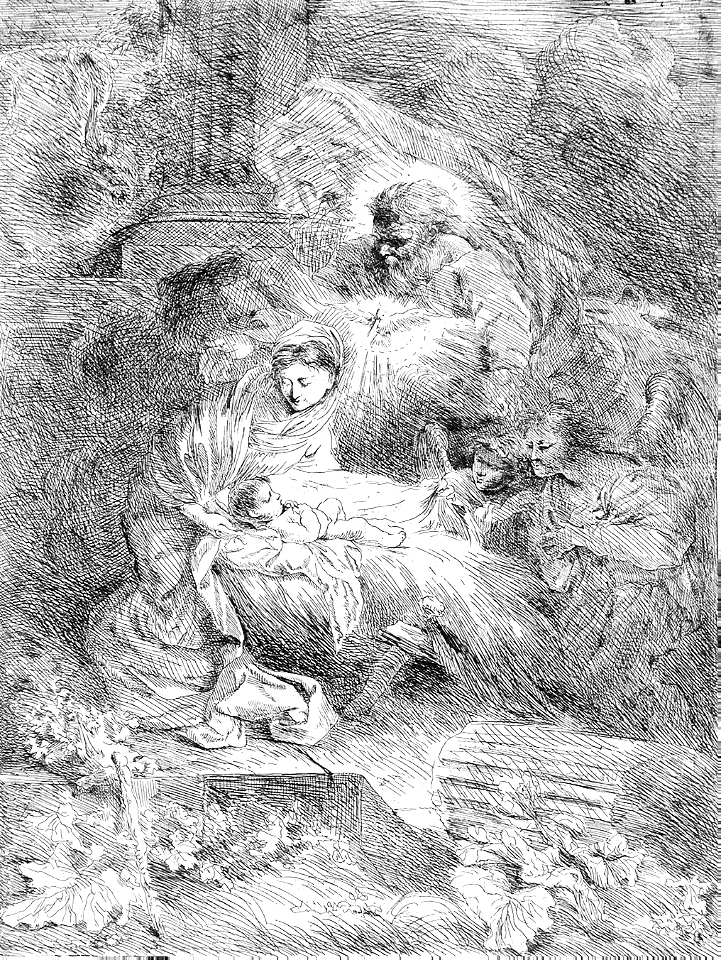 011 God the Father Regarding the Infant Christ (Castiglione 1647)