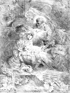 011 God the Father Regarding the Infant Christ (Castiglione 1647)