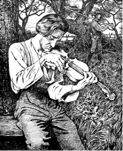The Fiddler (Thoma 1895). Free illustration for personal and commercial use.