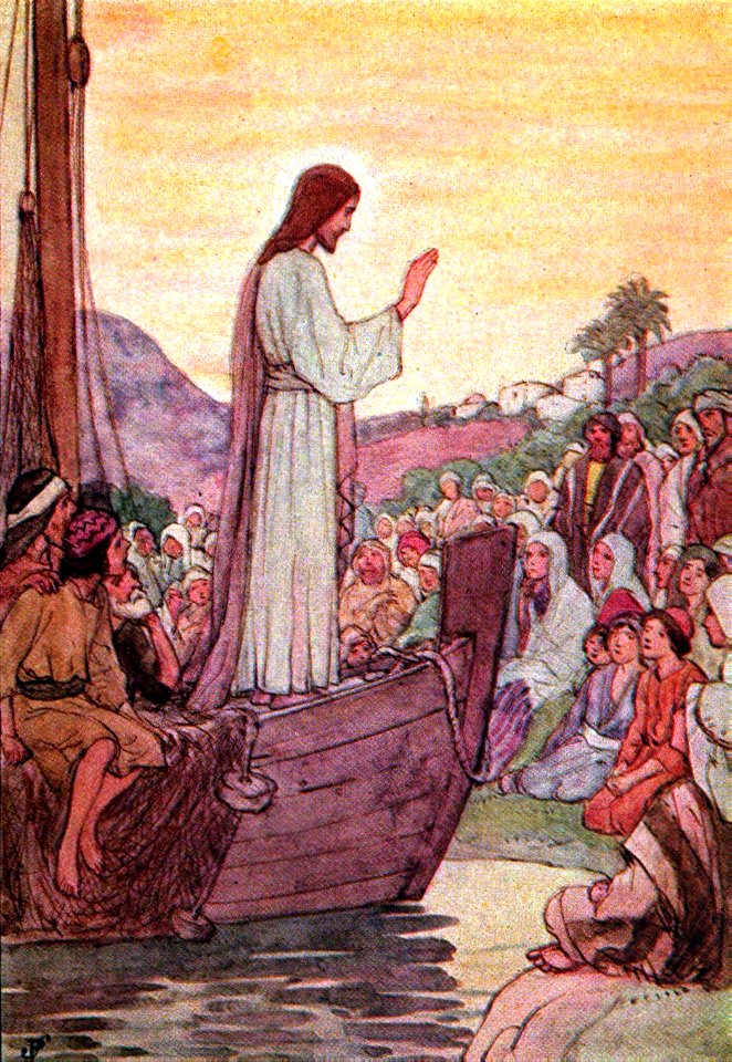 01 Jesus teaching from a Boat (Sermon by the Sea) (color)