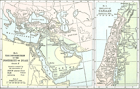 01 Map - The Distribution of the Posterity of Noah - The Land of Canaan