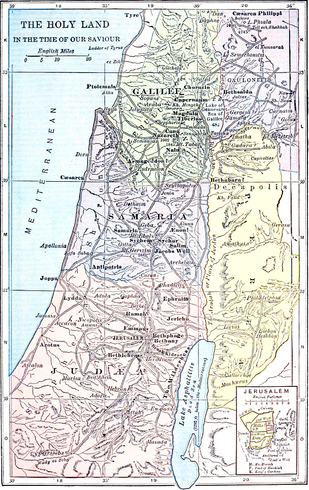 12 Map - The Holy Land In The Time Of Our Saviour - Free Stock 