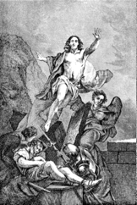 19 Luke 24 v7 - The Resurrection. Free illustration for personal and commercial use.