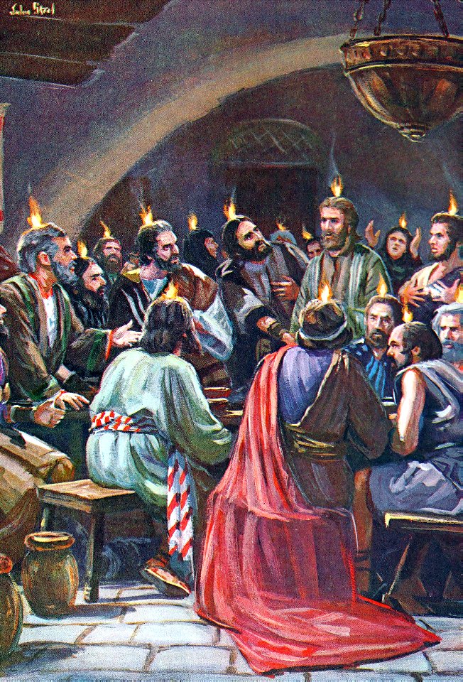 005 Pentecost - Tongues of Flame rest on the Apostles (color)